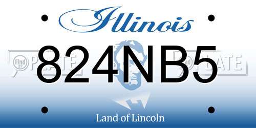 824NB5 Illinois License Plate