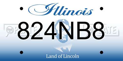824NB8 Illinois License Plate