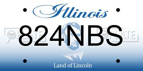 824NBS Illinois License Plate