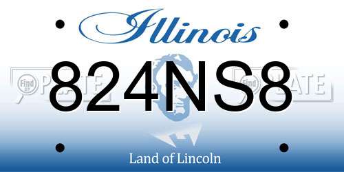 824NS8 Illinois License Plate