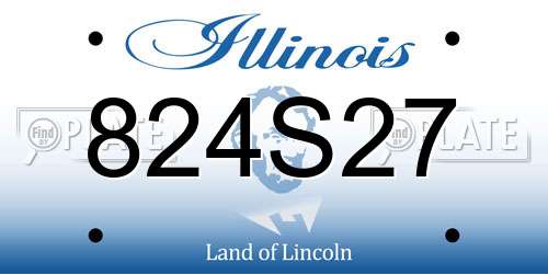 824S27 Illinois License Plate