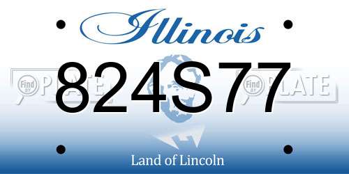 824S77 Illinois License Plate