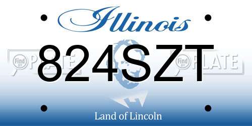 824SZT Illinois License Plate