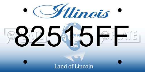 82515FF Illinois License Plate