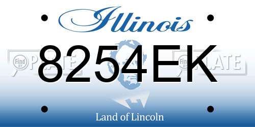 8254EK Illinois License Plate