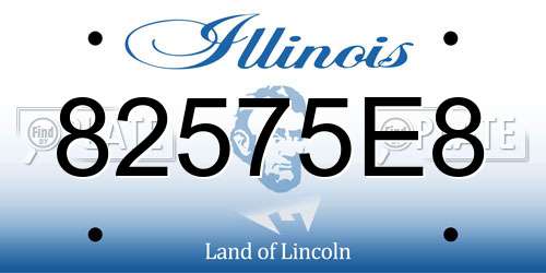 82575E8 Illinois License Plate