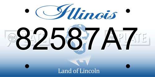 82587A7 Illinois License Plate