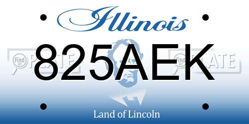 825AEK Illinois License Plate