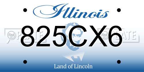 825CX6 Illinois License Plate