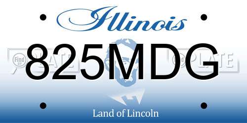 825MDG Illinois License Plate