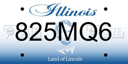 825MQ6 Illinois License Plate