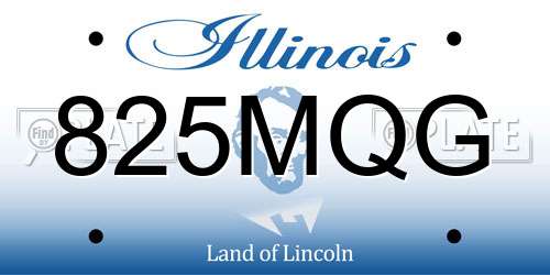 825MQG Illinois License Plate