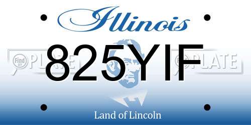 825YIF Illinois License Plate