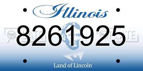 8261925 Illinois License Plate