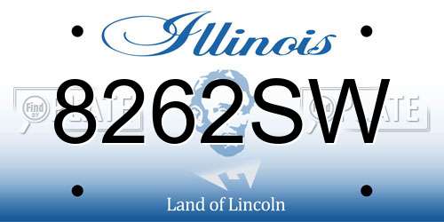 8262SW Illinois License Plate