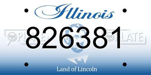 826381 Illinois License Plate
