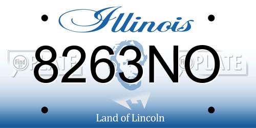 8263NO Illinois License Plate