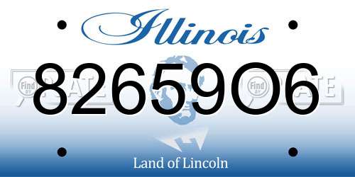 82659O6 Illinois License Plate