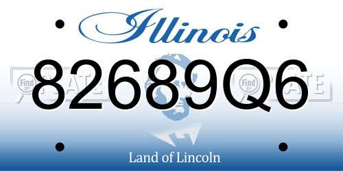 82689Q6 Illinois License Plate