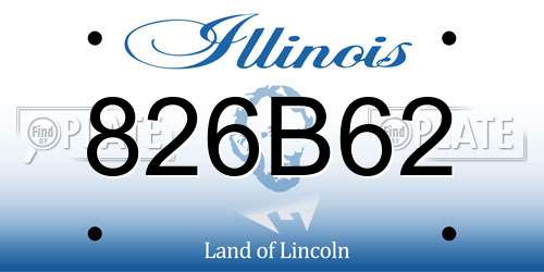 826B62 Illinois License Plate