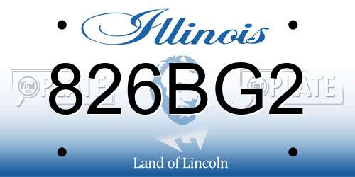 826BG2 Illinois License Plate