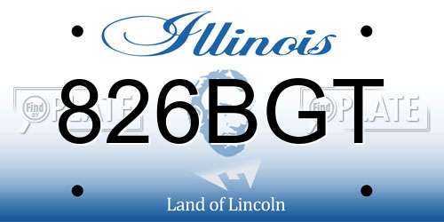 826BGT Illinois License Plate