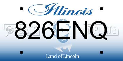 826ENQ Illinois License Plate