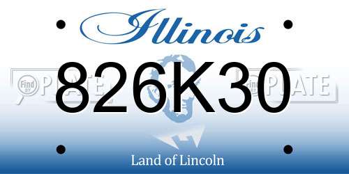 826K30 Illinois License Plate