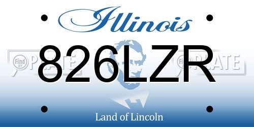 826LZR Illinois License Plate