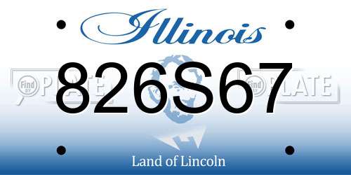 826S67 Illinois License Plate