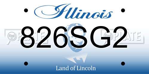 826SG2 Illinois License Plate