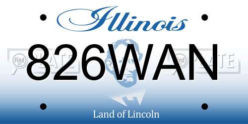 826WAN Illinois License Plate