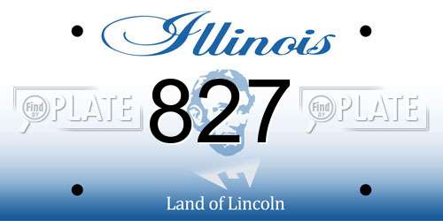 827 Illinois License Plate
