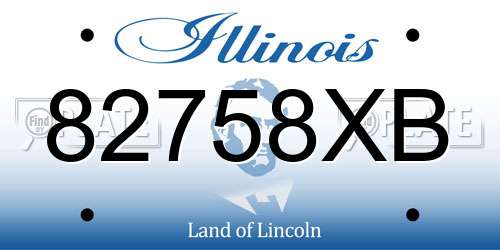 82758XB Illinois License Plate