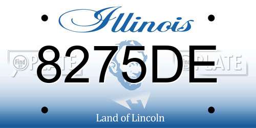 8275DE Illinois License Plate
