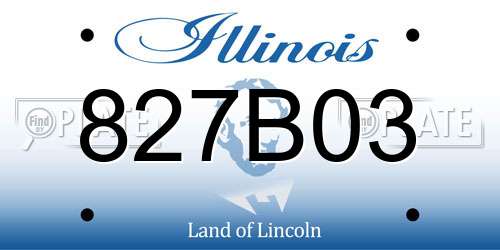 827B03 Illinois License Plate