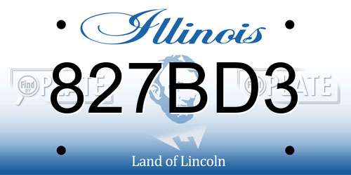 827BD3 Illinois License Plate