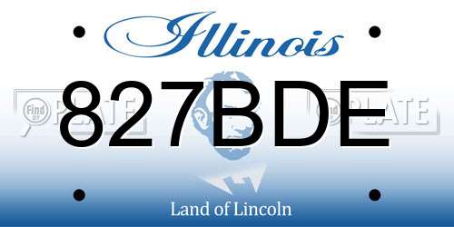 827BDE Illinois License Plate