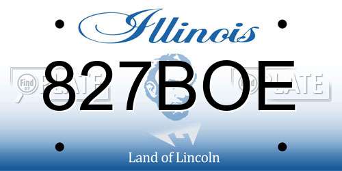 827BOE Illinois License Plate