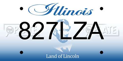 827LZA Illinois License Plate