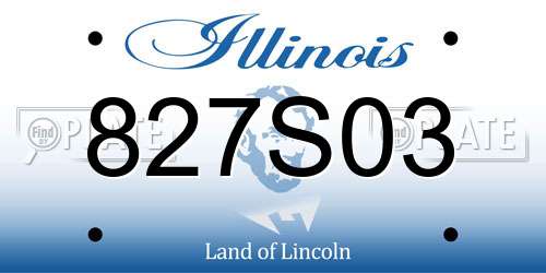 827S03 Illinois License Plate
