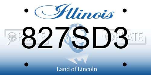 827SD3 Illinois License Plate