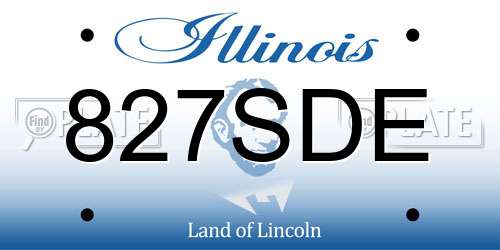 827SDE Illinois License Plate