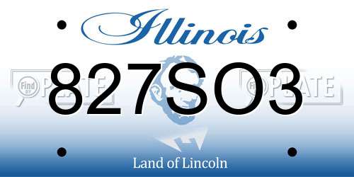 827SO3 Illinois License Plate