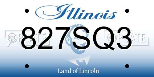 827SQ3 Illinois License Plate