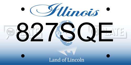 827SQE Illinois License Plate