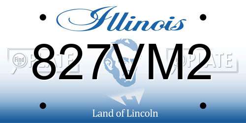 827VM2 Illinois License Plate