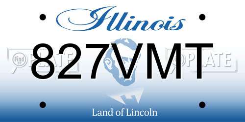 827VMT Illinois License Plate