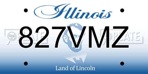 827VMZ Illinois License Plate
