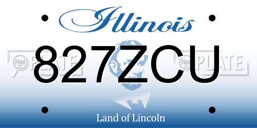 827ZCU Illinois License Plate